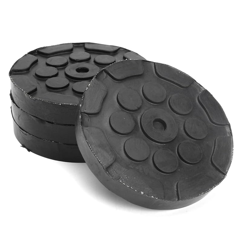 Kit com 4 apoios de borracha para elevador automotivo Yuudar, redondos, 12,1 cm, modelo Yuud2056