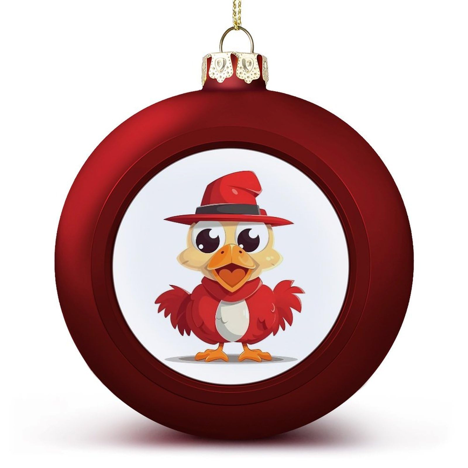 Boules de Noël poulet rigolo incassables pour décoration de sapin festive