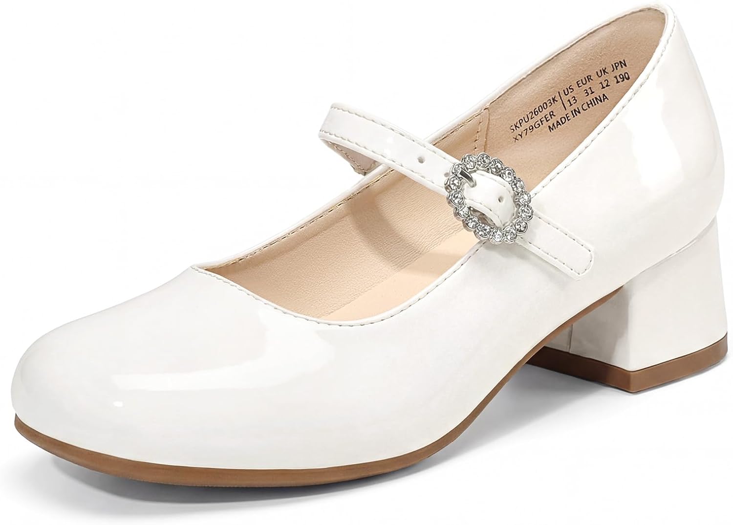 DREAM PAIRS Girls Dress Shoes Mary Jane Low Heels Flower Wedding Party Pump Prom Footwear for Little/Big Kids