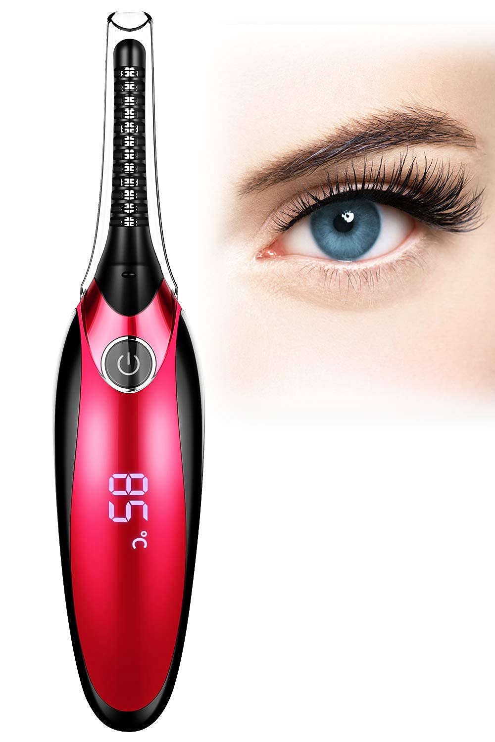 Electric Eyelash Curler, JDO Heated Eyelash Curler 【2020 NEWEST】 Mini USB Eye Lash Curling Clip with LED Display 4 Temperature Gears Quick Heating Natural Long-lasting Eye Beauty Makeup Tools