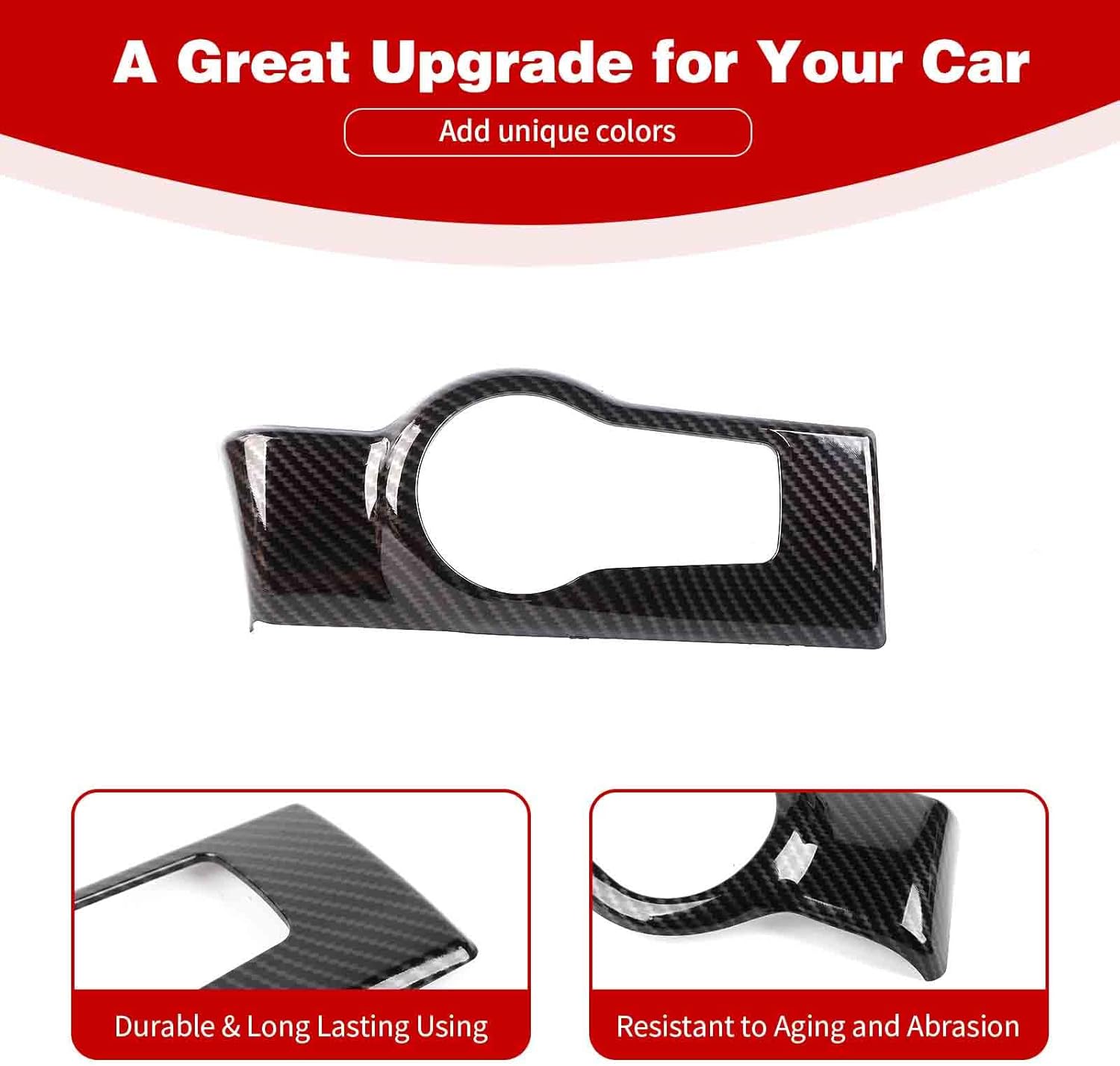 for Durango Headlight Switch Panel Trim Cover Compatible with Dodge Durango 2022 2023 2024 Carbon Fiber Interior Accessories
