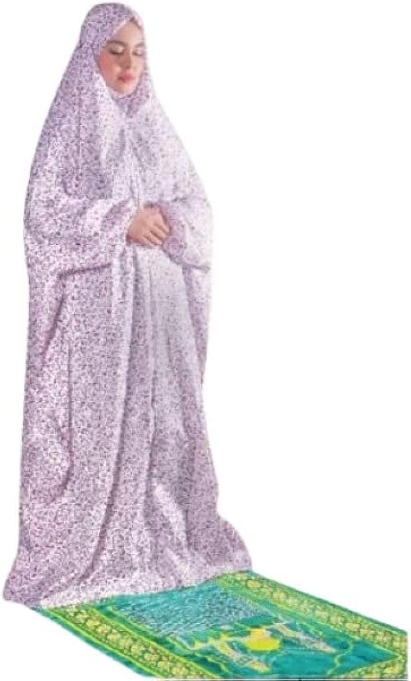 Women's Muslim One Piece Prayer Dress for Women Abaya Dress Islamic Middle East Dubai Turkey Maxi Abaya Kaftan with Hijab Dress in Full Length