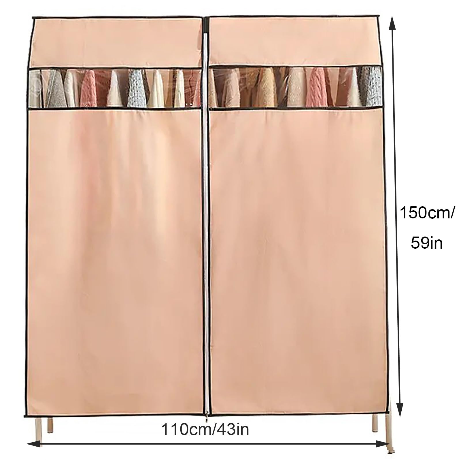 Fundas Ropa Armario Colgar, Fundas para Armarios con Cremallera, Porta Fatos para Colgar Abrigos, Trajes y Ropa(110 * 150cm/43 * 59in)