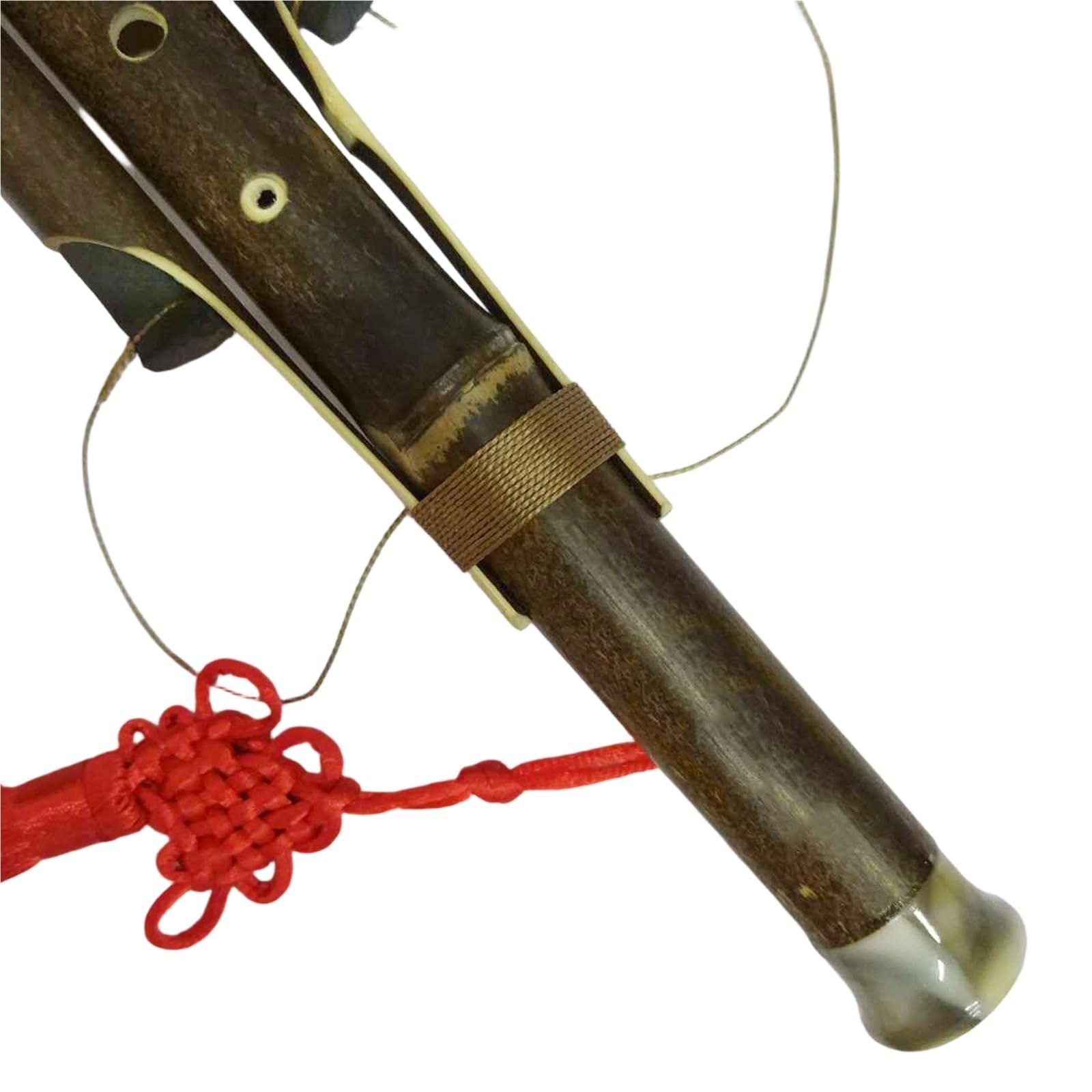 Hulusi Instrument Dziewięciootworowy Hulusi B Flat I C Dur Odpowiedni Do Zabawy Nauki W Zestawie Futerał Węzeł Fletowy(B-flat key)