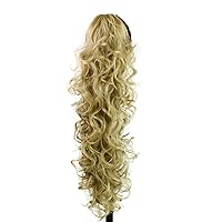 Vista 11 de S_SSOY Coleta Rizada para Mujer de 31" (78cm), Extensión de Cabello Sintético con Clip de Garra, Coleta Ondulada Larga y Rizada, Extensiones