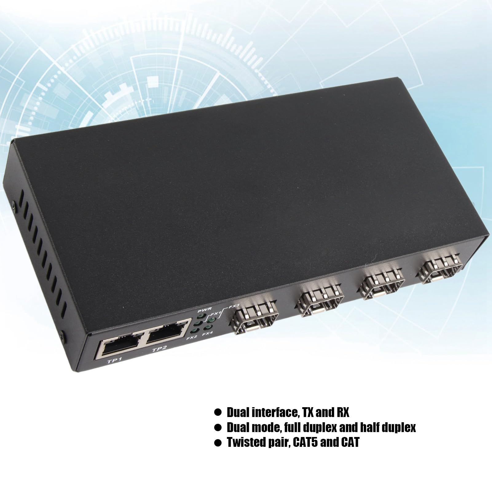 TOPINCN Convertisseur de Média Ethernet Gigabit, Adaptateur Double Fiber RJ45 pour Réseau de Bureau et de Maison, 10/100/1000M
