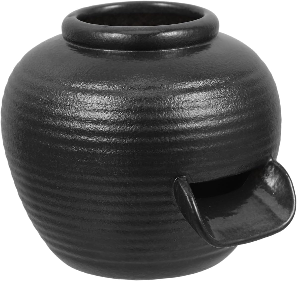 BESTonZON Ceramic Fountain Flowing Pot with U Shaped Spout for Indoor Tabletop Water Fountain Circulating Waterfall Jar for Fish Tanks Garden Decor