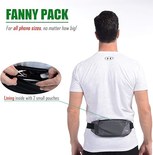 Miniatura 3 de USHAKE Cinturón para correr, para hombres o mujeres, ultra ligero, sin rebote, bolsa de cintura para fitness, cinturón de entrenamiento deportivo,