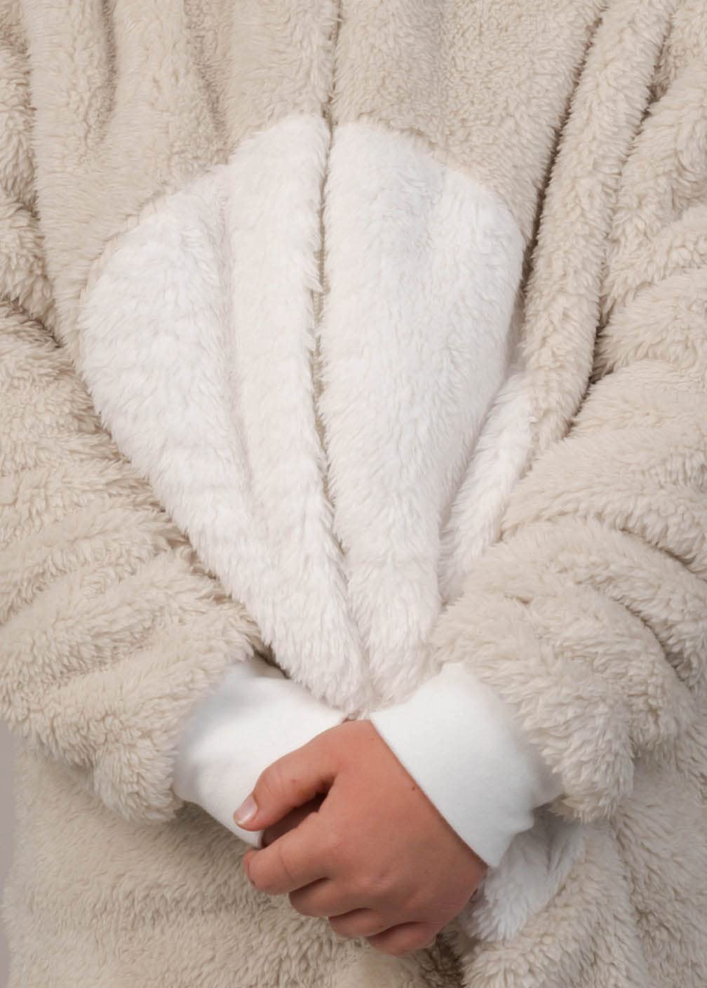 Tutina da pecora per bambini con coda, super morbida, in pile
