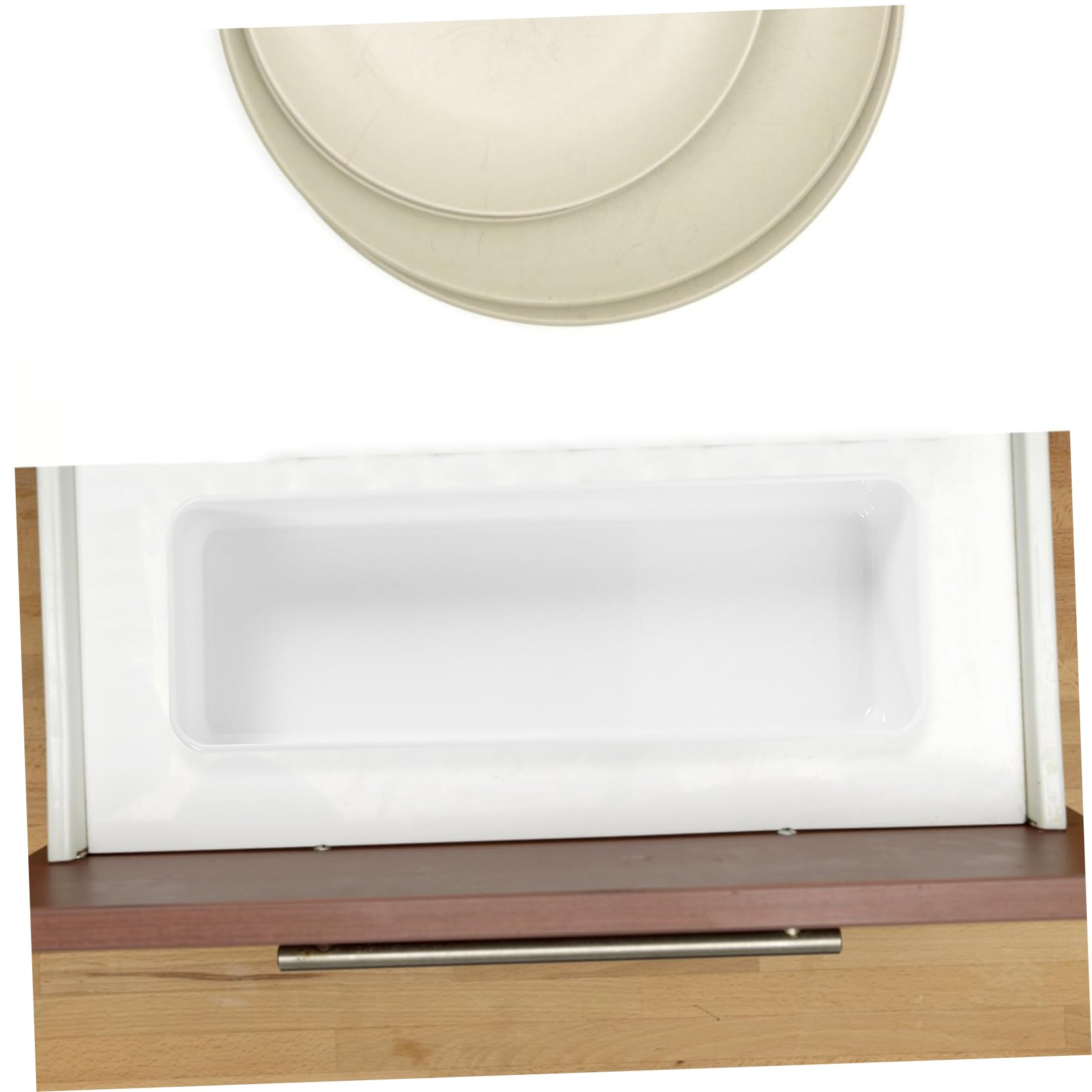 Operitacx Caja Organizadora para Cajones de Escritorio, 3 Piezas Pet Blanco | Borde Redondeado, Diseño Sencillo, Superficie Lisa y Uso Versátil para Baño y Maquillaje