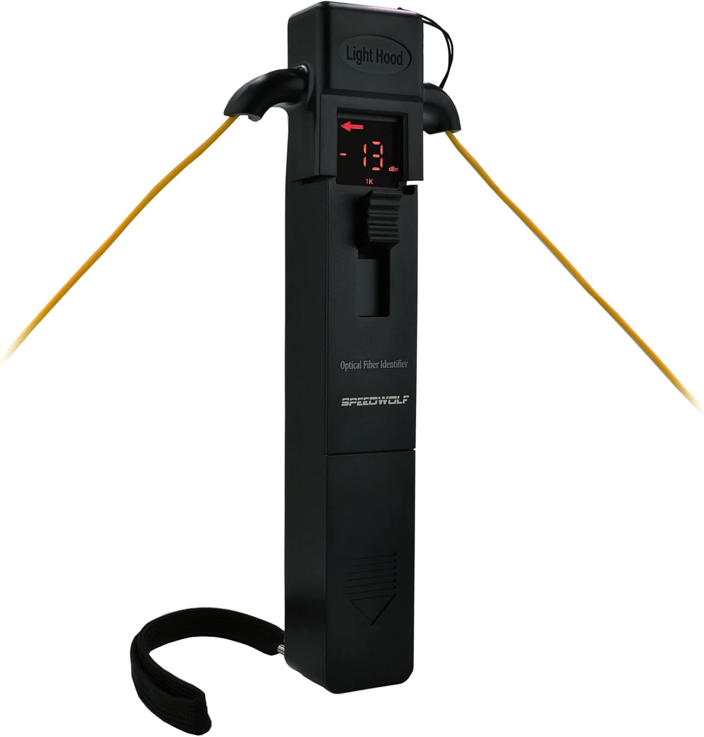 SPEEDWOLF 800-1700nm Optical Fiber Traffic Identifier Single Mode/Multimode Live Fiber Detector with Core Power Display and 250um + 900um + 2mm + 3mm Interchangeable Adapter Heads