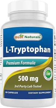 Best Naturals L-Tryptophan 500 mg 60 Capsules 60 Count Pack of 1
