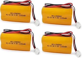4-Pack 4.8V 1100mAh BL93NC487 Ni-CD Battery Replacement for Emergi-Lite BAA-48R BAA48R, Interstate NIC0186, Dantona Custom-43 Custom43, OSI OSA-126 OSA126 BL93NC484 BL93NC485