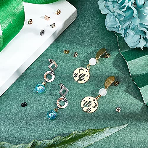 Unicraftale 40 Pcs 4 Color 304 Stainless Steel Ear Nuts Rose Golden Gold Electrophoresis Black Earrings Butterfly Earrings Backs Earrings Accessories Stainless Steel Hole 0.8Mm #TOP2