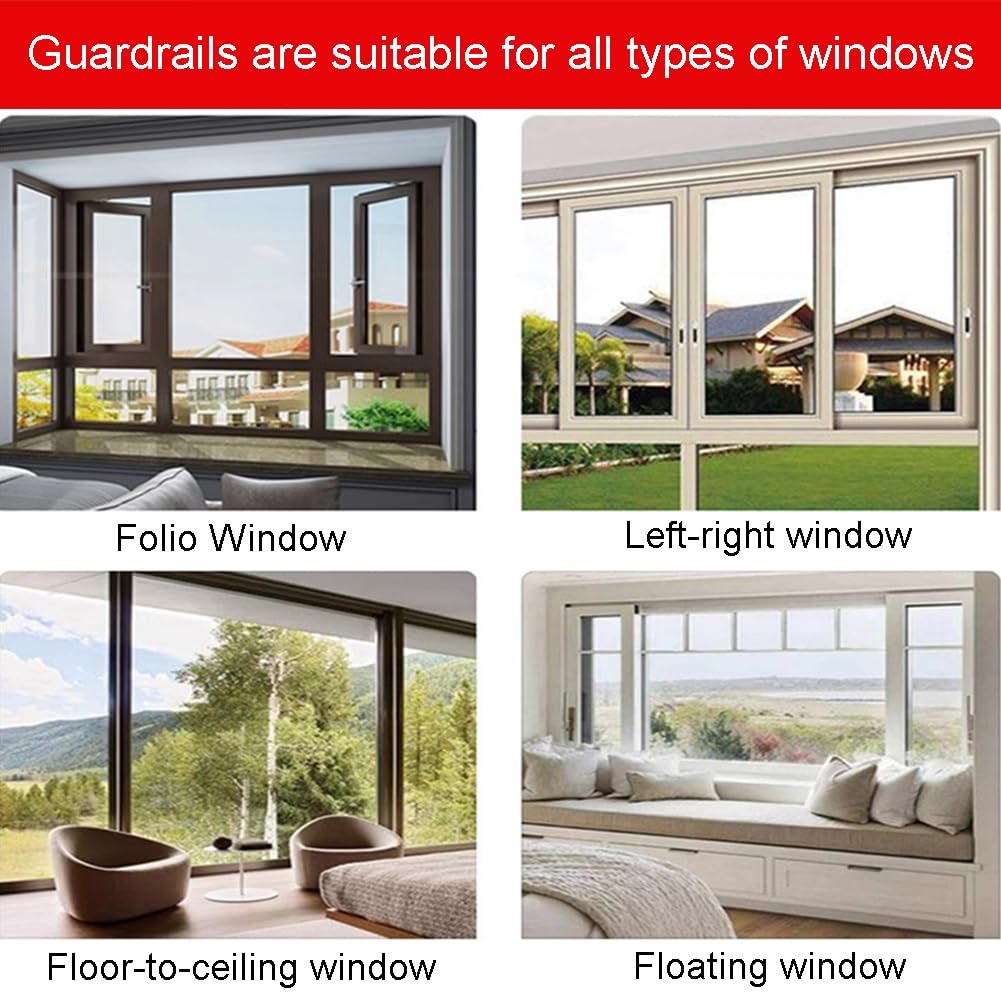 Protectores de seguridad para ventanas a prueba de niños para el hogar, protección interior para evitar caídas accidentales y robos, barandillas de seguridad infantil de 11.8 x 19.7 pulgadas para