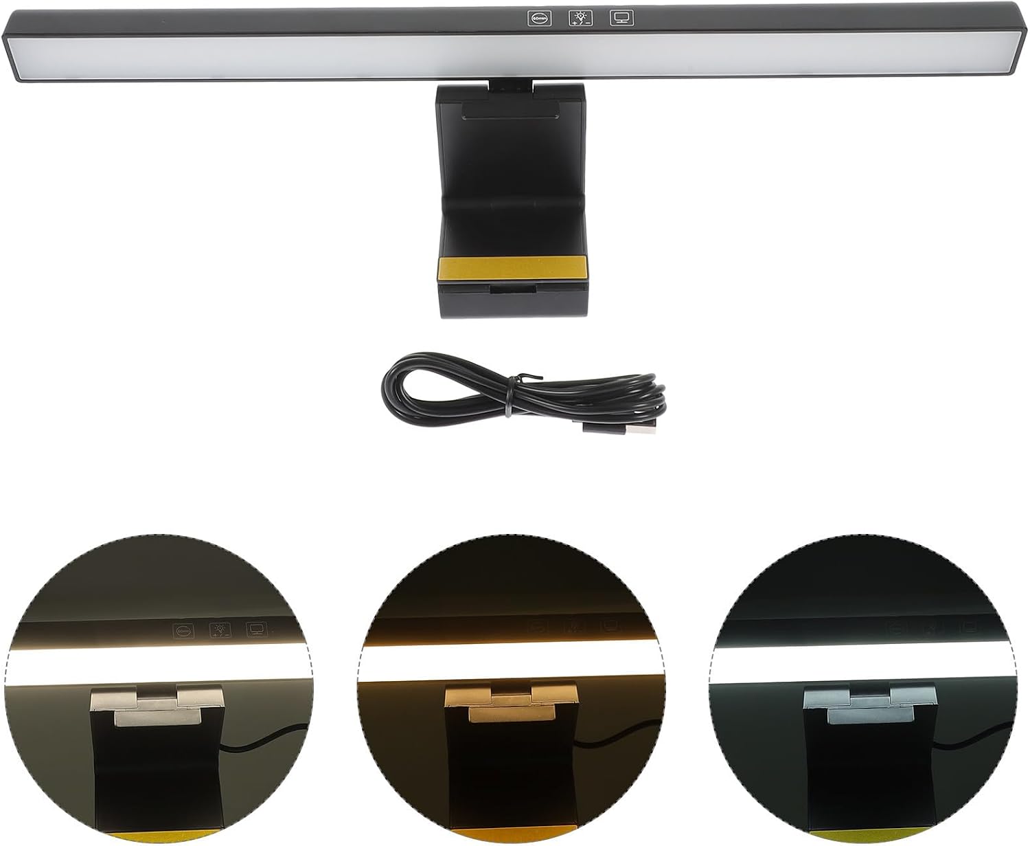 NUOBESTY Dimmable USB Monitor Light Bar with Blue Light Filter, Touch Control LED Screen Lamp for Eye Protection, USB Reading Lamp for Home Office Computer Use