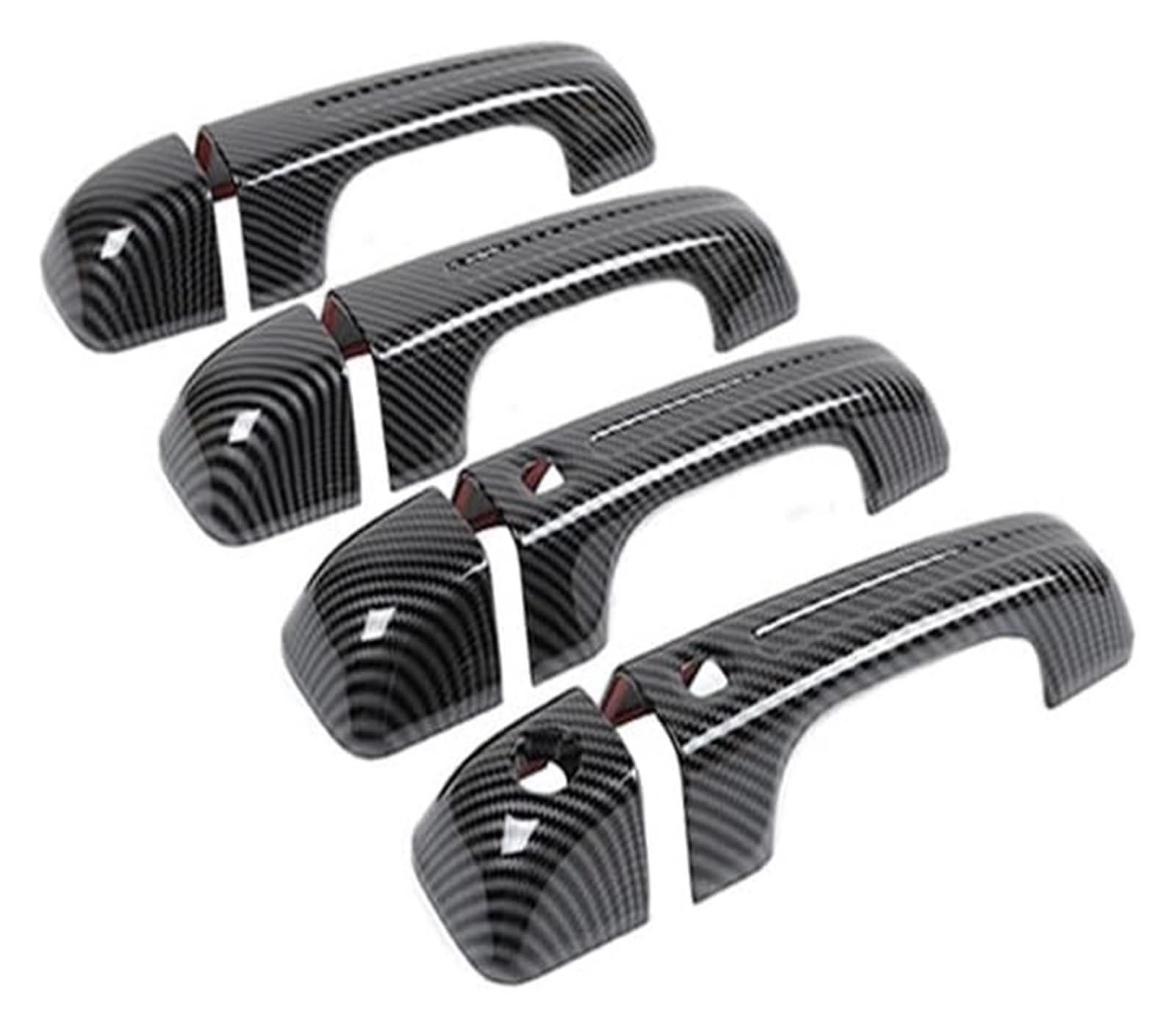 QWQTHGS Car Exterior Door Handle Cap for Dodge for RAM 1500 2018-2021 Door Handle Decoration Cover Car Exterior Protection Shell(Carbon Fiber Grain)