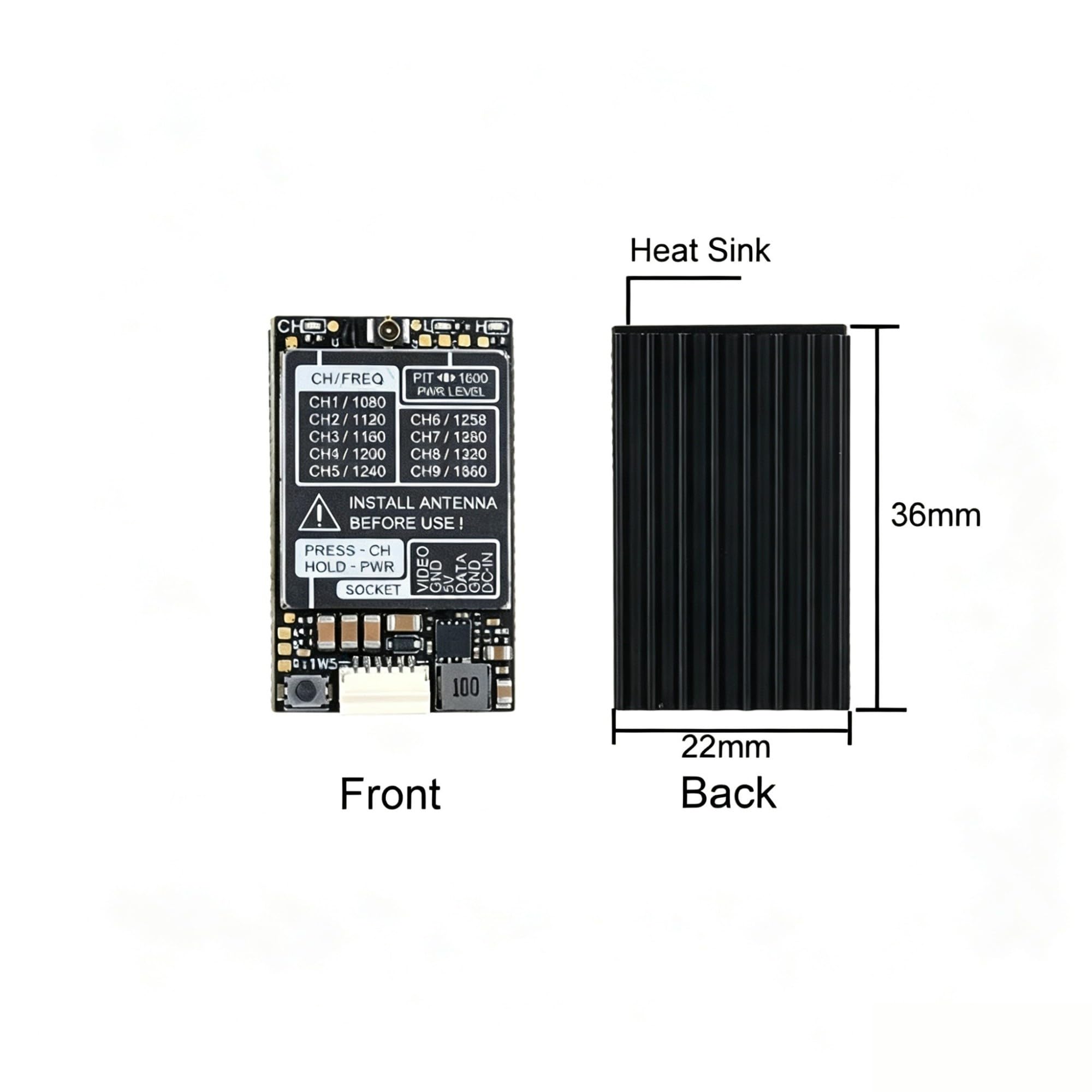 DC7‑36V 1,3GHz Analog‑Video‑VTX‑Sendemodul 1600mW mit Antenne