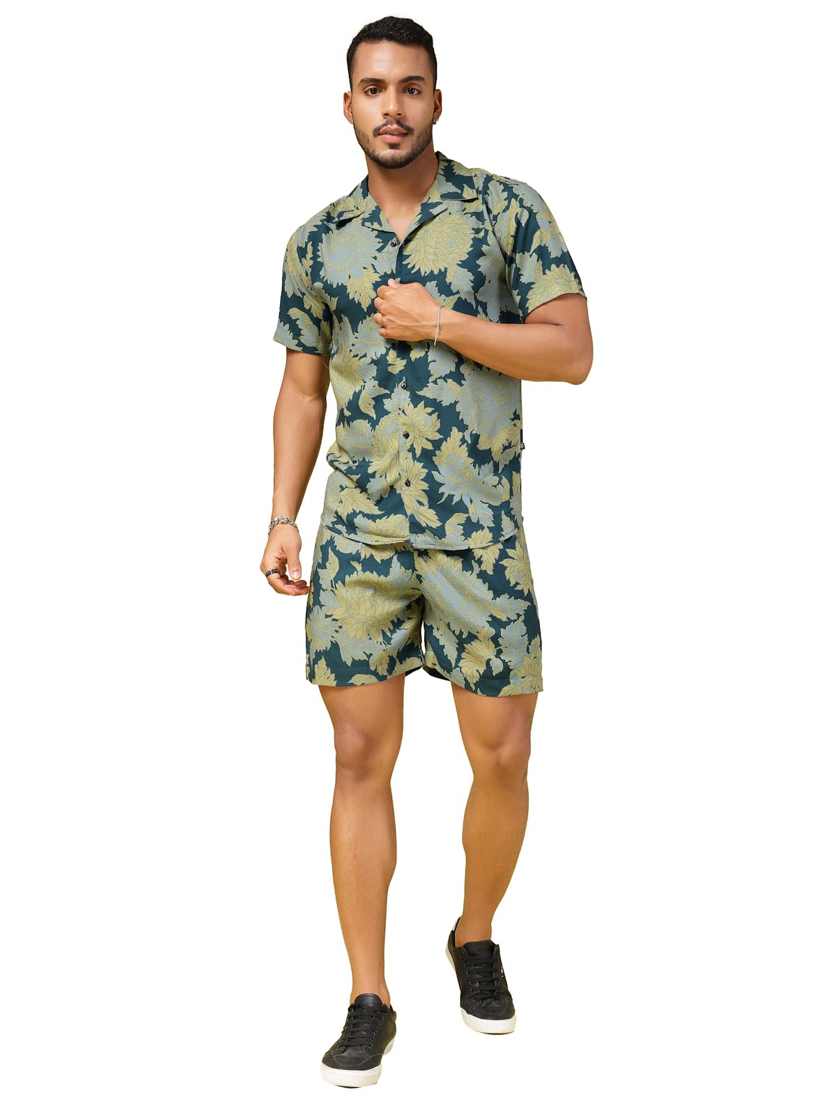rigo Printed Co-Ord Set for Men | Casual Shirt & Shorts Night Suit Set | Lounge-wear Nightdress Pajama Set for Mens & Boys | Night Wear, Beach Wear, Vacation Wear Outfit-picture-42