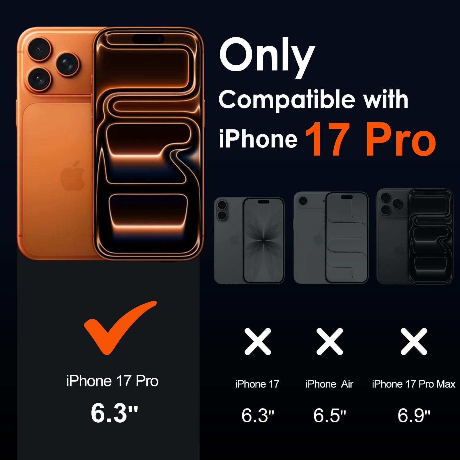 iVoler Cover Chiaro per iPhone 17 Pro con 2 Pezzi Pellicola Vetro Temperato, [Antiurto di Grado Militare][Protezione Fotocamera] Custodia Trasparente Sottile Anti-Ingiallimento Case - Trasparente