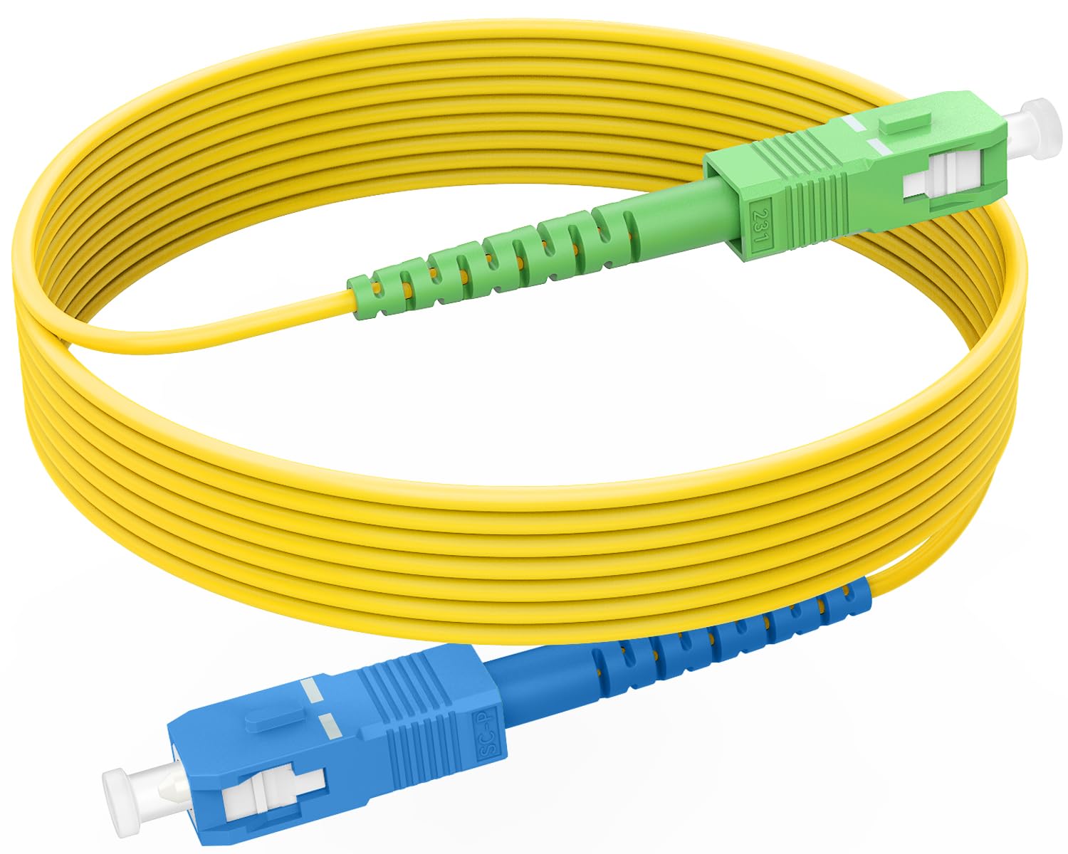 Photo 1 of (30ft/10m) SC/UPC to SCA Fiber Optic Internet Cable, OS2 Single Mode Fiber Patch Cable, Simplex 9/125um LSZH Yellow OD 3.0mm, ???????????