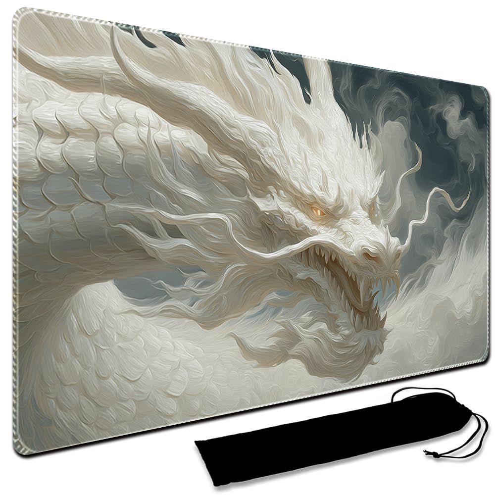 MTG Playmat,With Waterproof Storage black Bag Szie 60 x 35CM , With Zone MTG playmat Stitched Edges Game Play Mat Trading Card Game Playmats TCG Game Mat (No Zone,4)