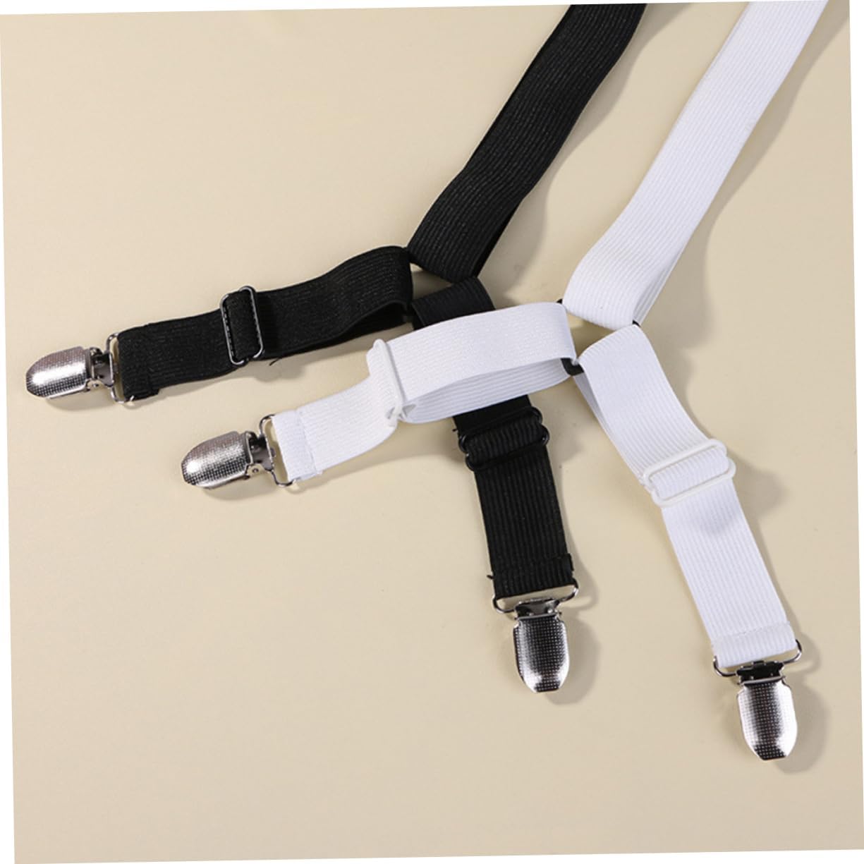 MERRYHAPY 2pcs Bed Sheet Fasteners Skid Clasp Elasticized Buckles for Tablecloths Duvets and Bedspreads Clips Easy to Install Black