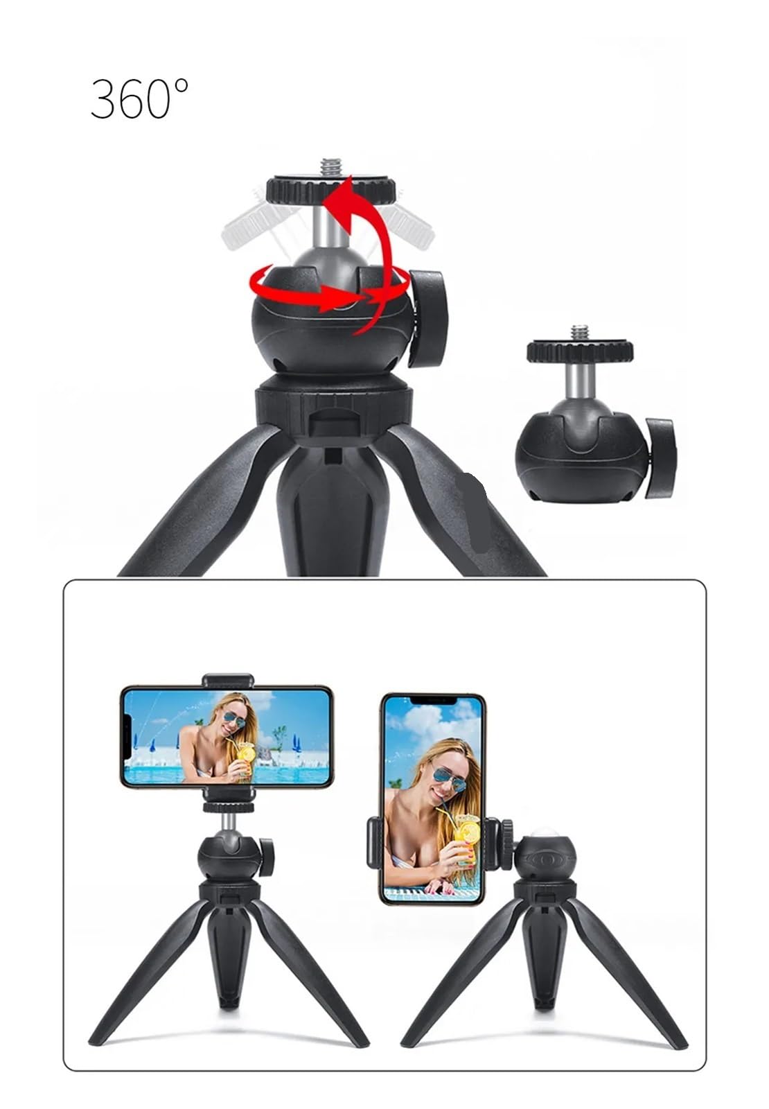 Treppiede for mini proiettore, supporto da tavolo, supporto for braccio | Configurazione desktop, supporto for il braccio, struttura compatta, posizionamento flessibile