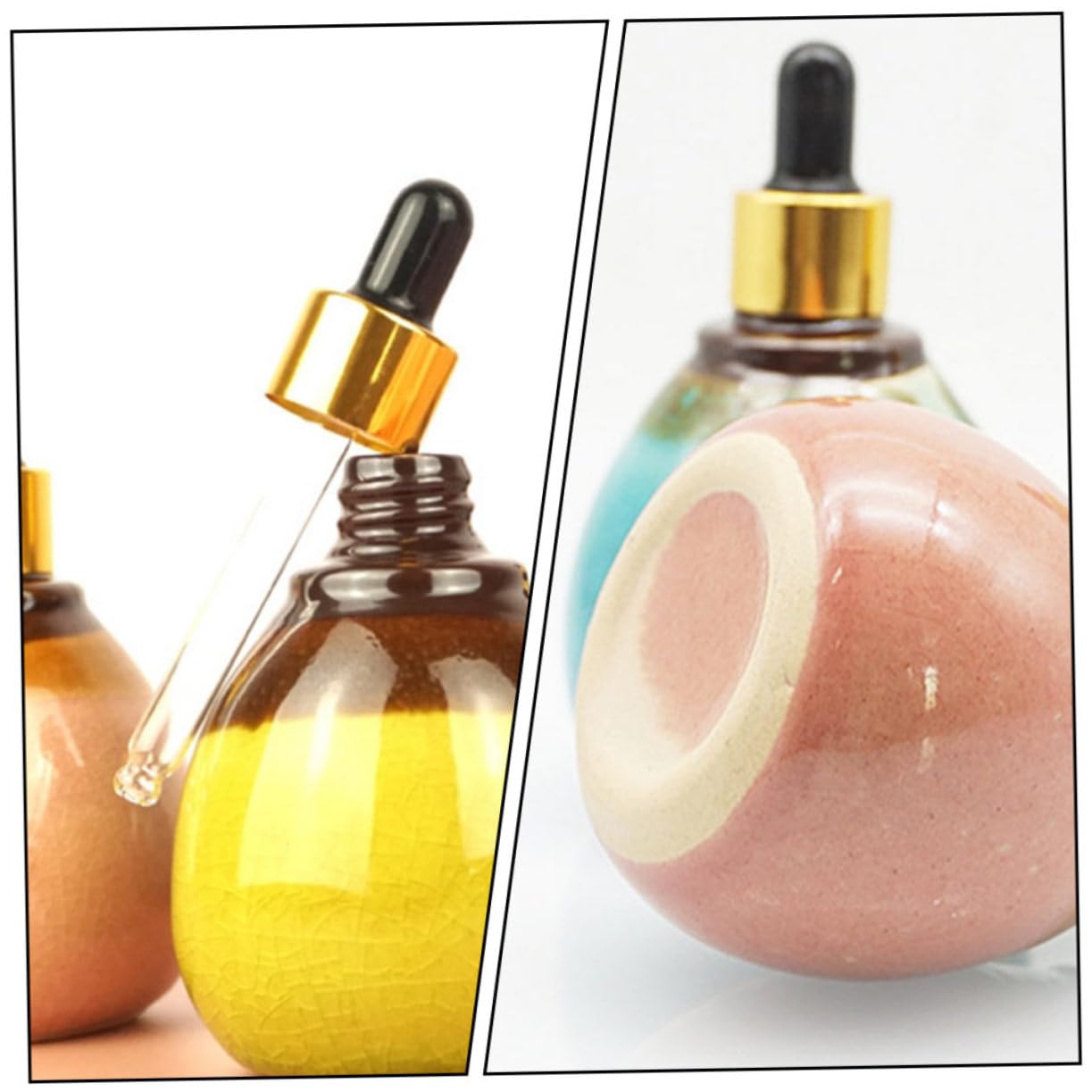 50ml Ceramic Essential Oil Dropper Bottle Sealed Lightproof Container Travel-Friendly Packaging for Aromatherapy and Home Use