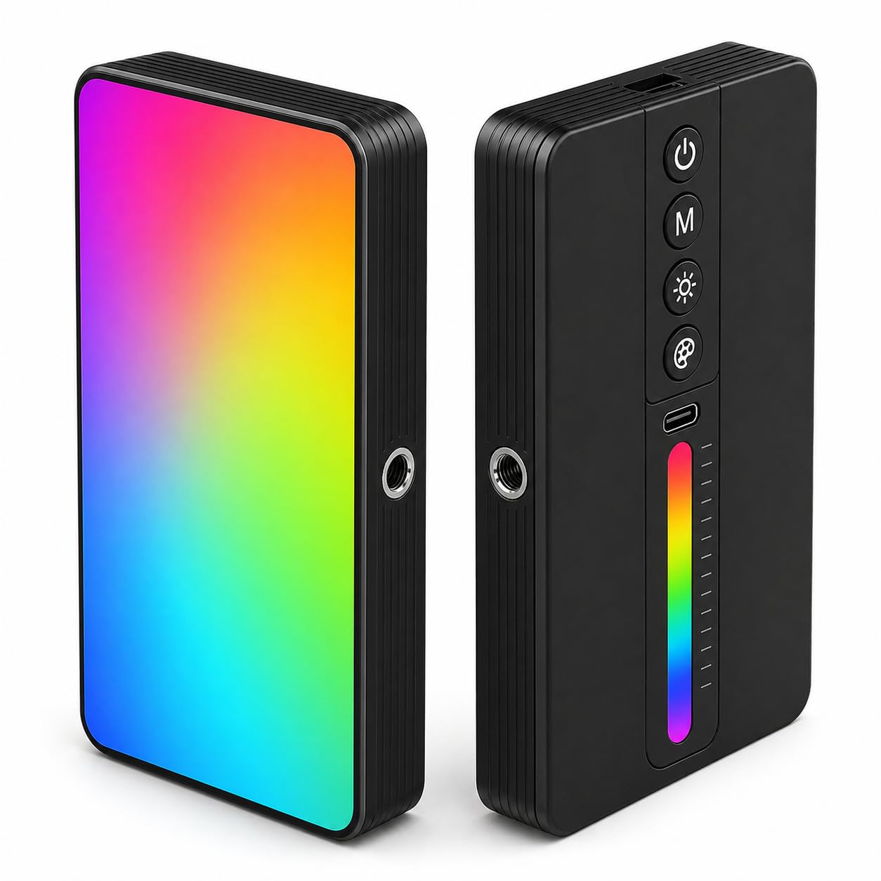 ENNIX RGB+CCT Video Light for Photography & Videography | Full Color LED Camera Light with OLED Display, 20 Effects, 2500K-9000K, CRI 95+ & Type C Charging for YouTube & Vlogging