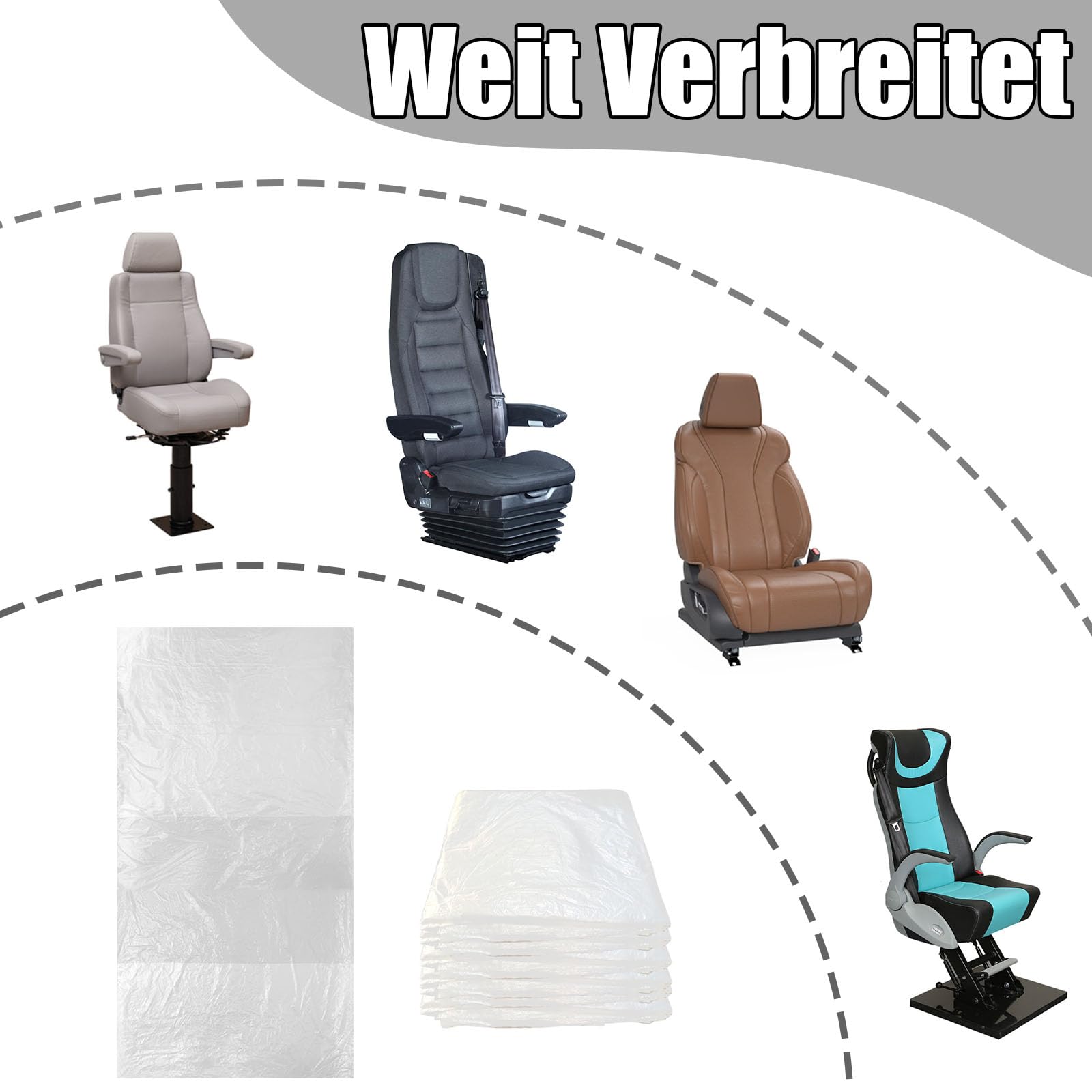 Coprisedili per Auto Usa e Getta, 120 Pezzi 140 x 80 cm Coprisedili Anteriori per Auto Universale, Copri Sedile Coprisedile, per Saloni Automobilistici, Trasparenti