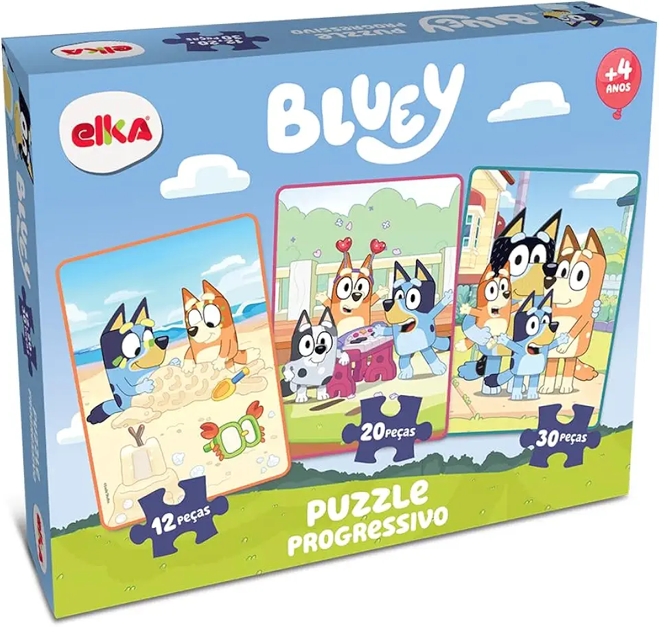 Elka, Puzzle Progressivo Bluey 12, 20 e 30