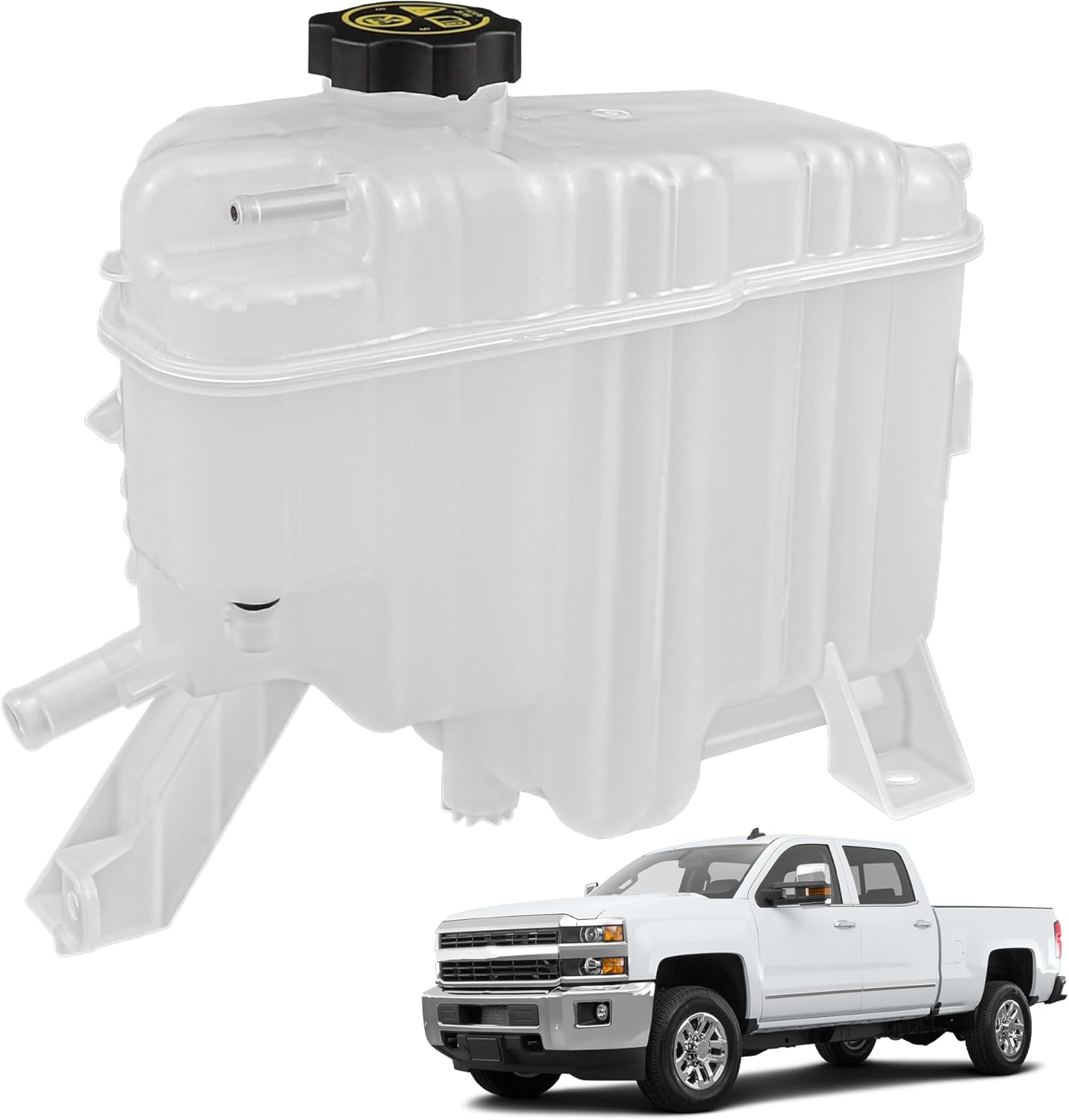Engine Coolant Reservoir Tank Overflow Reservoir with Cap Compatible with 2013-2016 Chevrolet Silverado 2500 HD/3500 HD GMC Sierra 2500 HD/3500 HD 6.6L V8 Replace 13502509 22957038 603-008