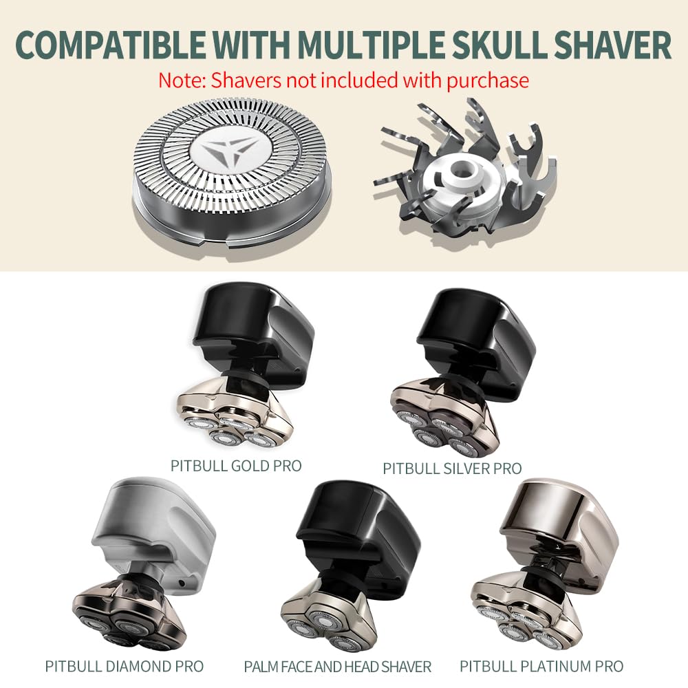 Shaver Replacement Blades for Skull Shaver Pitbull Replacement Blade,Replacement Heads for Pitbull Gold/Silver/Platinum Pro Shaver (8 Blades) - Image 2