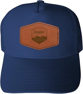 R and R Imports Denver Colorado Unisex Trucker Hat – Adjustable Snapback with Hexagonal Engraved Leather Patch