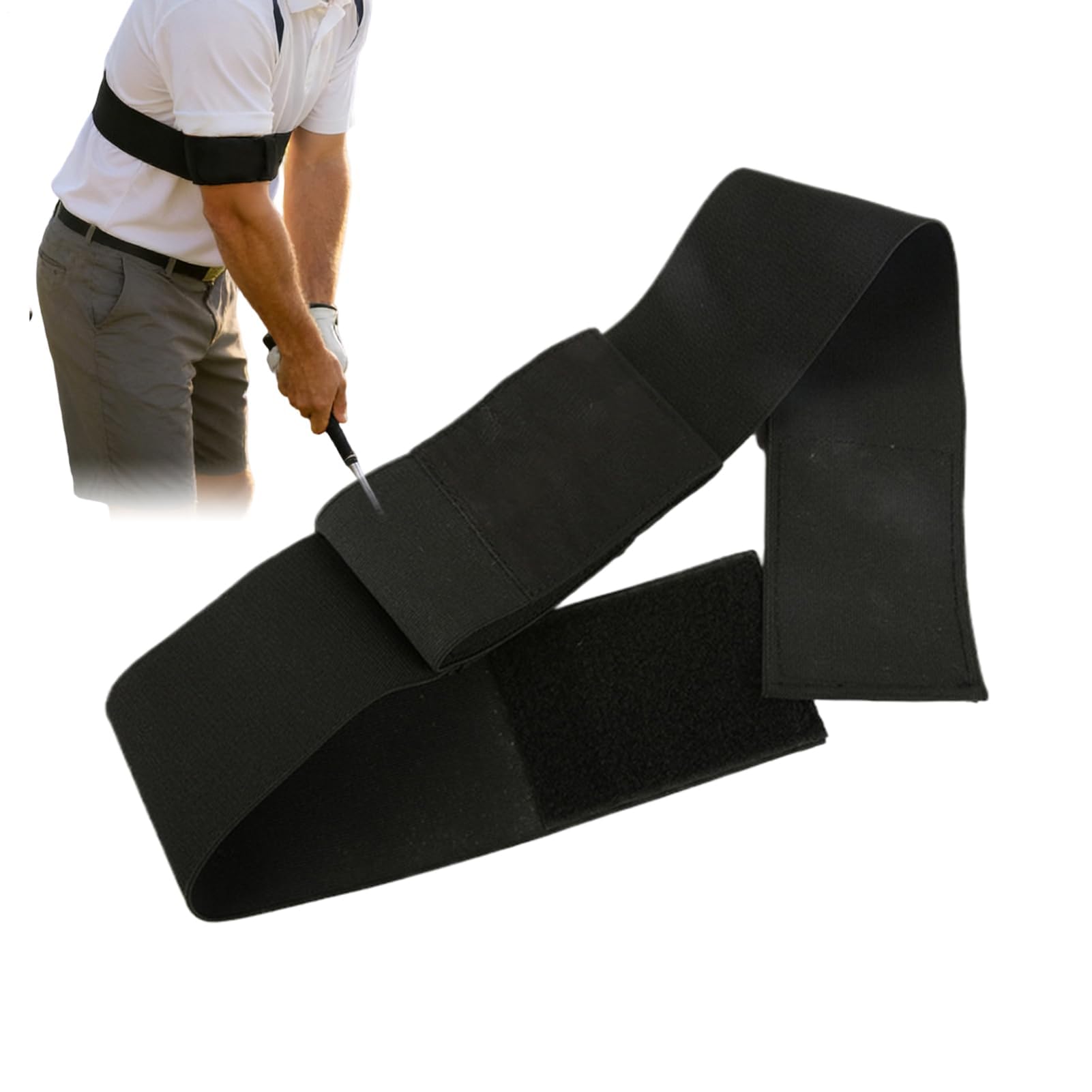 Slider Golf Training Aid | Adjustable Swing Correcting Arm Band | For Men Women Beginners Correcting Indoor Outdoor SwingCorrecting Improve Swing Stability (Black(1pack))