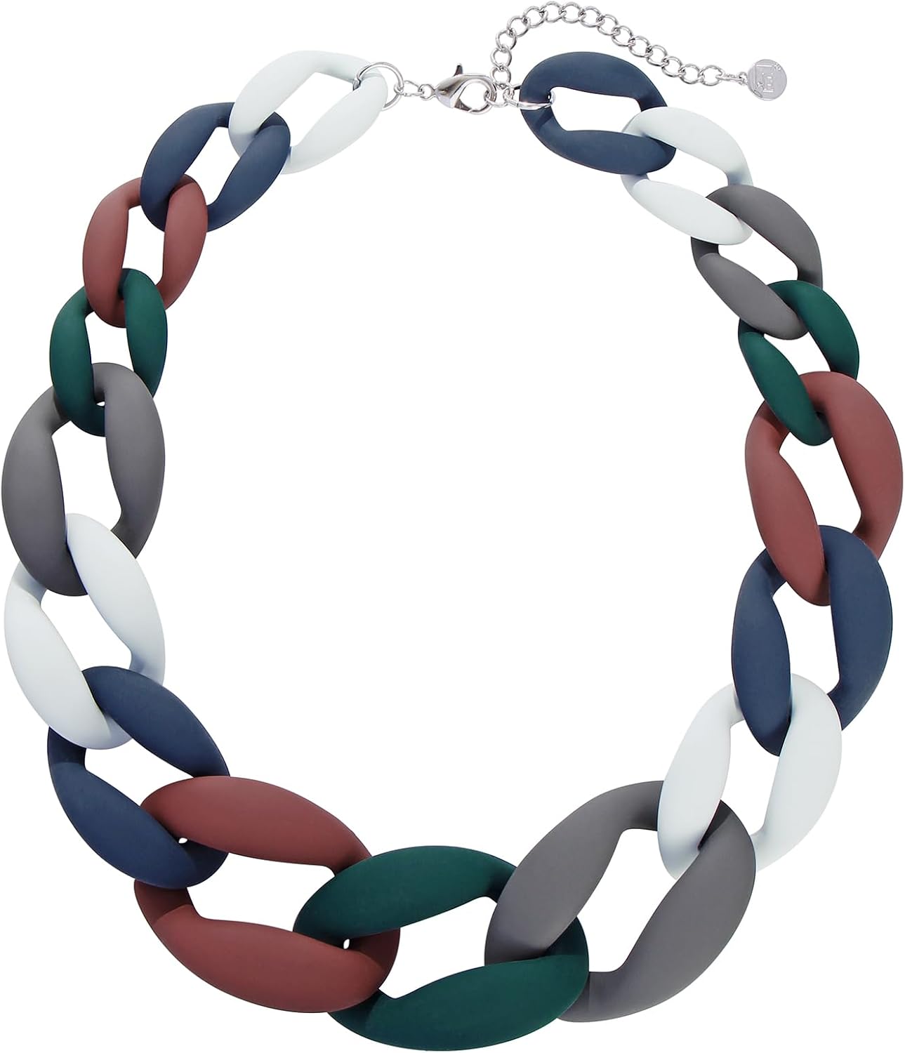 Firstmeet Chunky Acrylic Necklace Smooth Chain Link Cool Statement Choker Cuban Style Jewelry Gift for Women