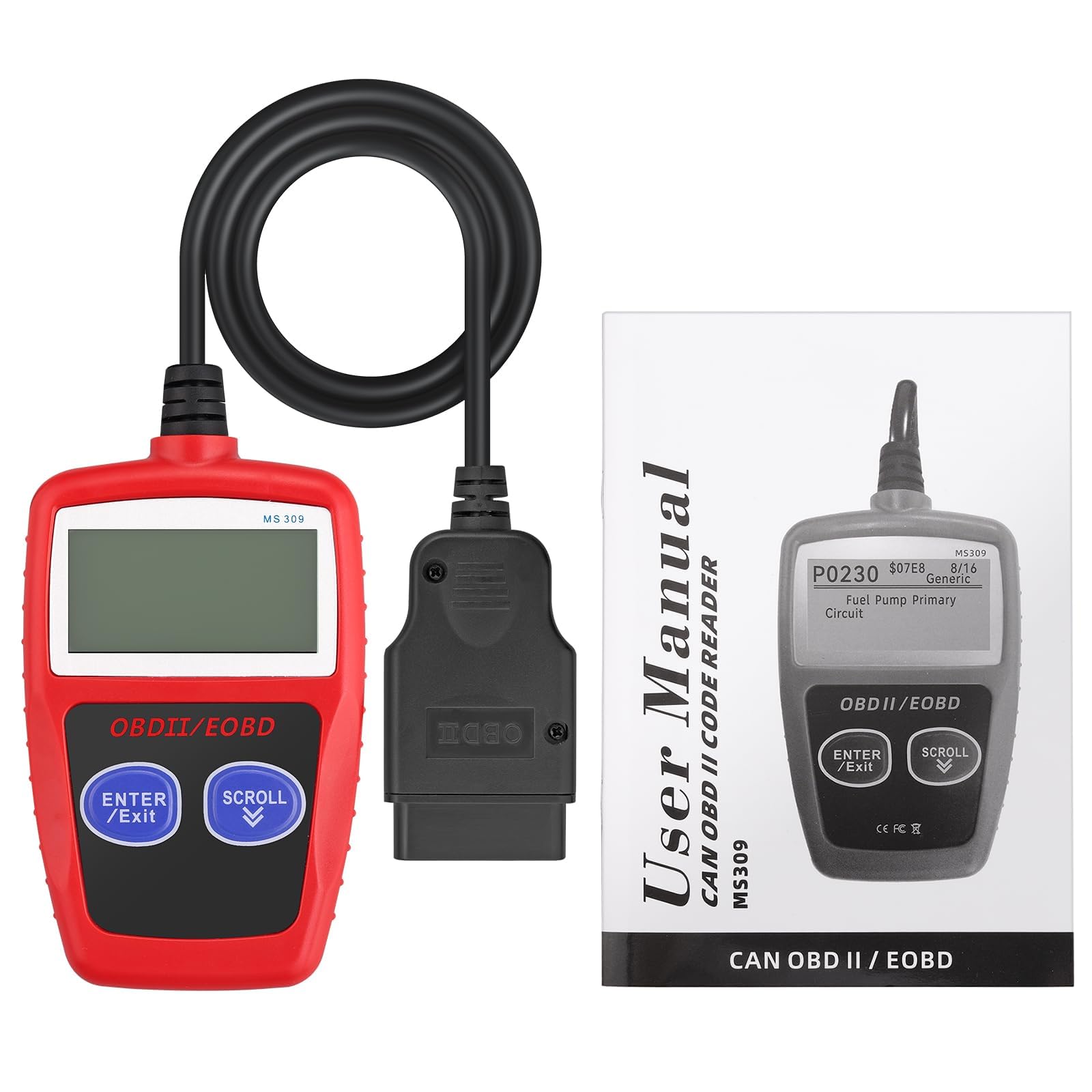 AUTOUTLET OBD2 urządzenie diagnostyczne, OBD2/EOBD, skaner kodów błędów z definicją, gotowość I/M i 10 języków, czytnik kodów błędów