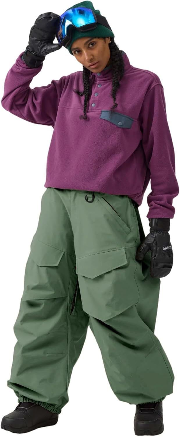 GSOU SNOW Men Snow Pants Baggy Snowboard Pants Women Ski Pants Sport Insulated Loose Waterproof Windproof Winter Hiking Warm - Image 4