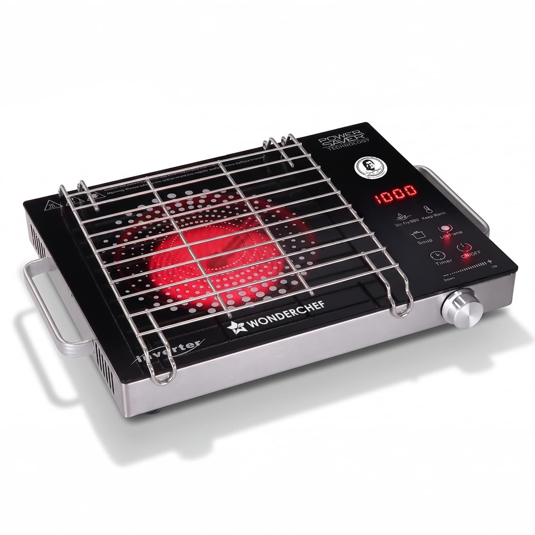 Wonderchef Smart Cook Infrared Electric Cooktop, Crystal Glass Surface, Single Burner with 2 Heat Settings, BBQ Grill, 2000W, Compatible with Steel,Ceramic,Cast-iron,Aluminium Cookware, 2-Yr Warranty-image-27