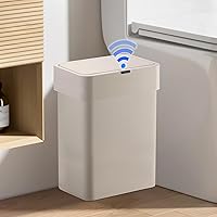 Vista 1 de Bote de basura con sensor delgado con tapa de 2.5 galones con tapa, cubo de basura automático con sensor de movimiento de 9.5 litros, cubo de basura
