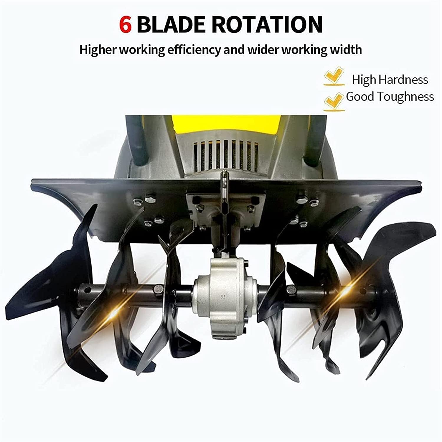 Garden Gear Electric Garden Tiller, cultivador eléctrico de bajo Ruido de 2400 W, Ancho de labranza de 45 cm, Profundidad de Trabajo de 22 cm