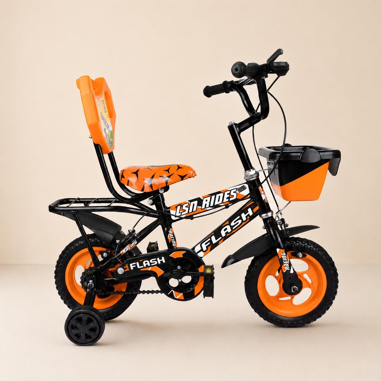 Flash Baby Cycle for Kids 2-3Years | 10 Inch Bike with Training Wheels, Storage Basket, Comfortable Seat & Carrier-image-49