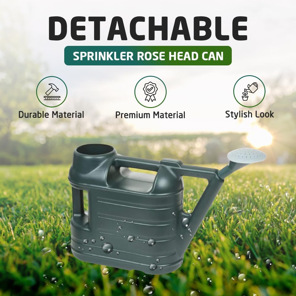 ACCURATE Watering Can comes complete with sprinkler rose and is ideal for light watering around your garden.-GREEN (6.5 LITRE) — view 3