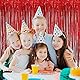CC wonderland zone 2 Stück Rot Lametta Vorhänge - Metallische Folienvorhänge (1m x 2m) Tinsel Curtain für Party Deko