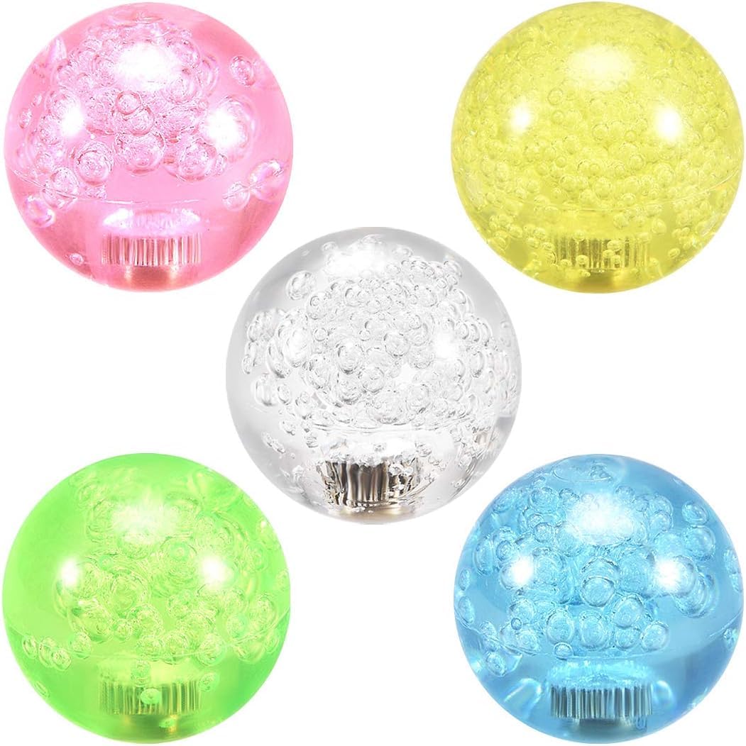 Novotechcal 5Pcs Joystick Ball Top Handle Rocker Round Head Arcade Game DIY Parts Replacement Crystal Pink Yellow Blue Green White
