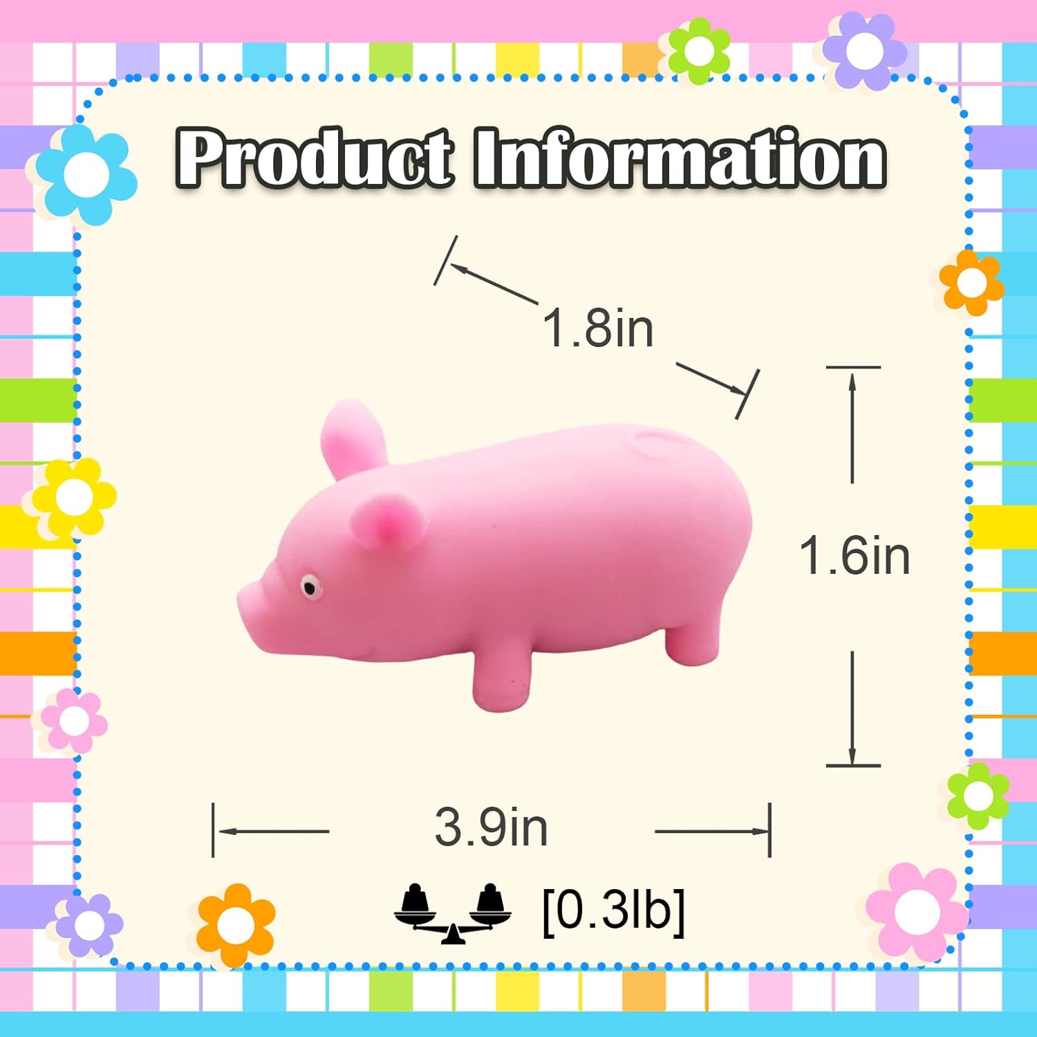 Cute Pink Pig Stress Toys, Cute Animal Squishy Pig Fidget Sensory Toys,Stress Relief Toy Gifts for Children and Adults, Stress Relief Squishy Toys for Kids (4 Pack)