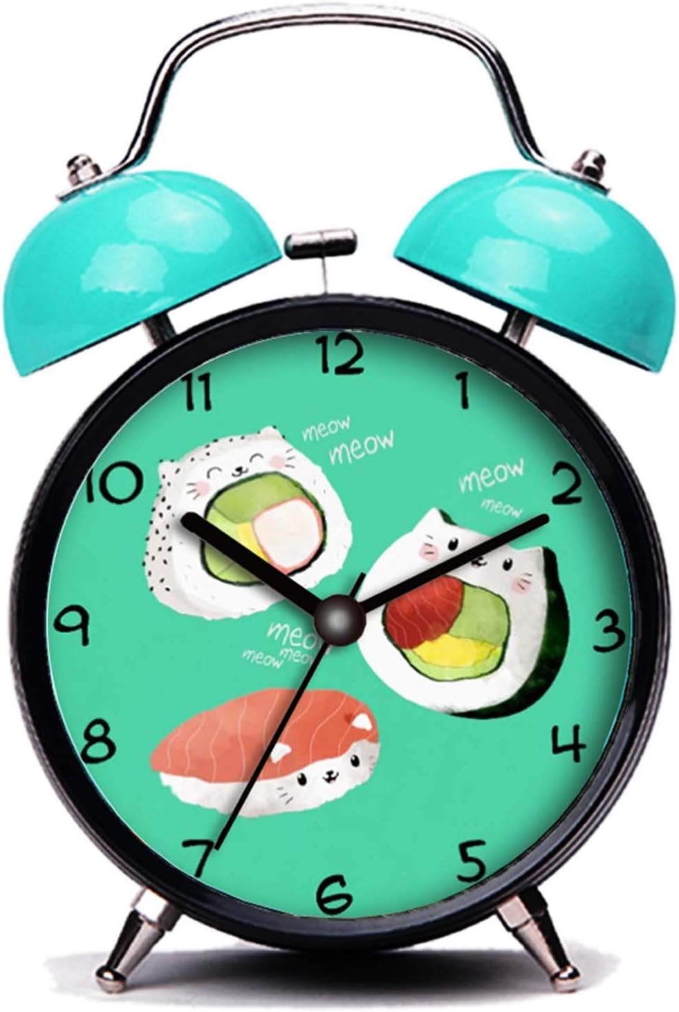 Amazon Co Jp 青い目覚まし時計 かわいい猫かわいい寿司猫エス常夜灯付きツインベル付き目覚まし時計 ホーム キッチン