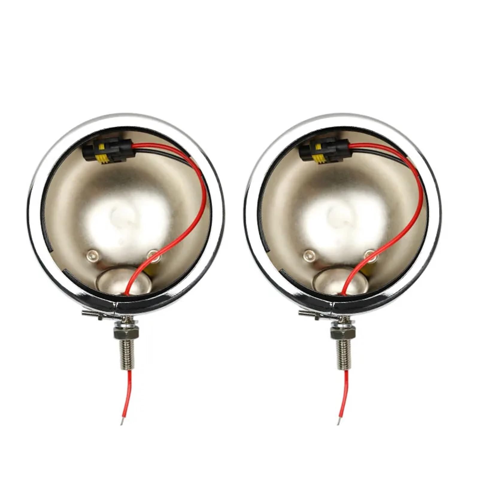 2 szt. Chrome 4,5 "reflektor motocyklowy światło przeciwmgielne pokrywa zewnętrzna obudowa wspornika wykończeniowego kompatybilna z FLS, FLSTC, FLSTF FLS(Silver)