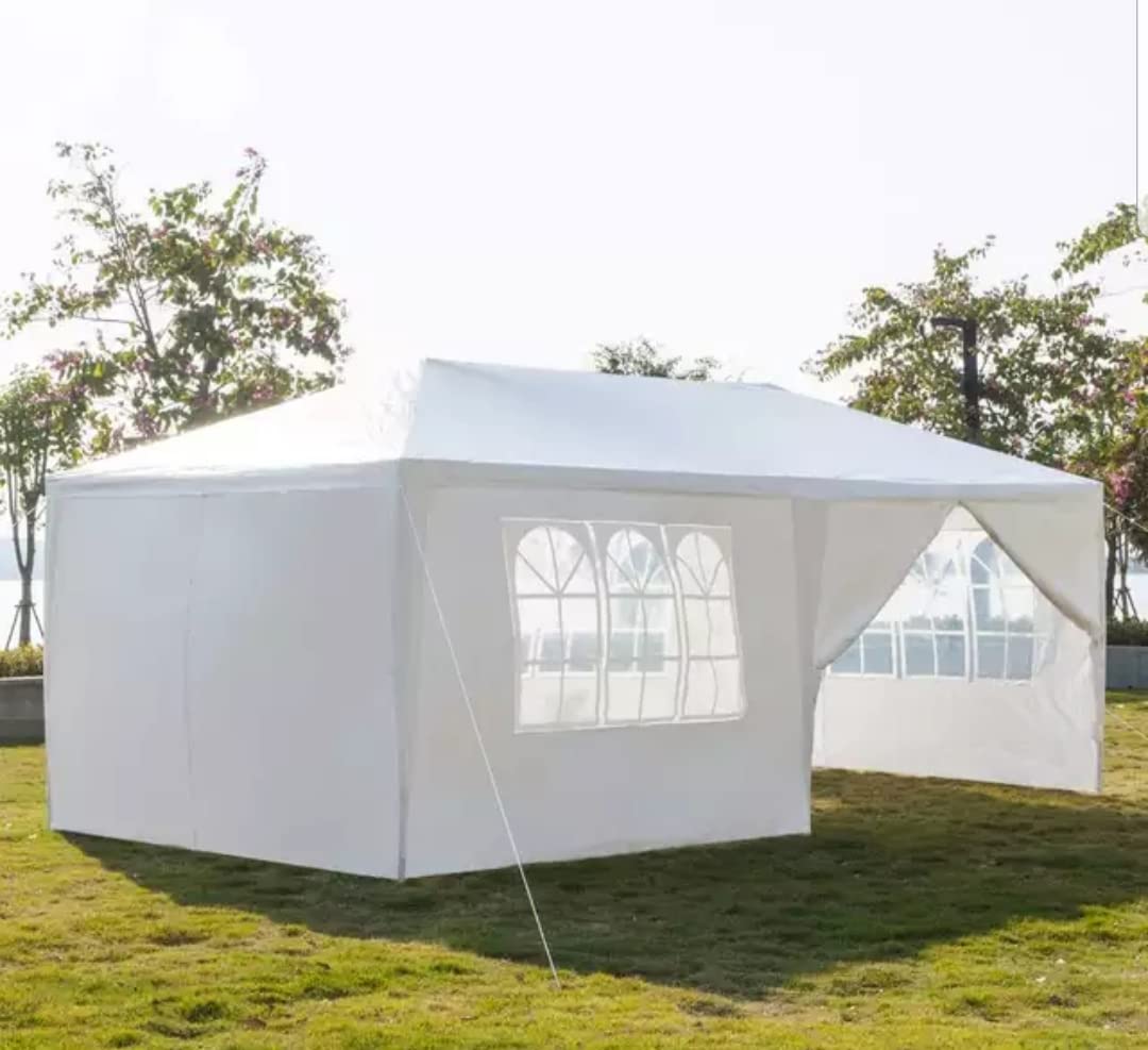 3x6m Gazebo Marquee Canopy Party Tent – Waterproof PE with Steel Frame & Detachable Sides – Large Outdoor Shelter for Garden Parties, Weddings, Events & BBQs